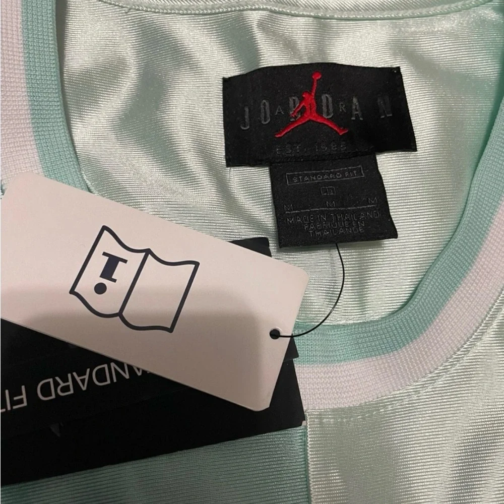 Jordan Men's Tank Top Mint Green and White Colorblock